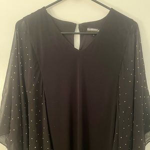 Black dress with bat sleeves